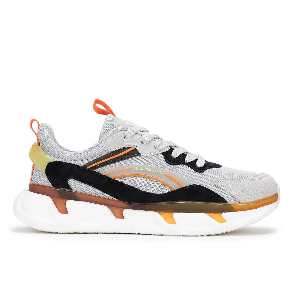 Lgrey/Orange Sports Shoes for Men